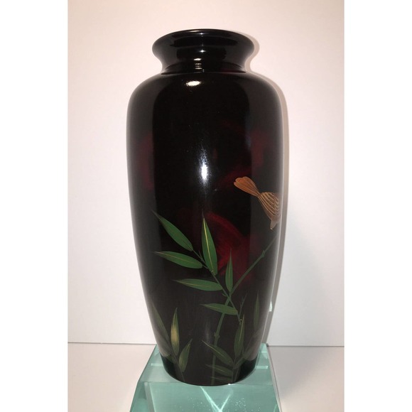 YellowWare Vase Bird , possibly Japanese , wonderful color and design. - Picture 8 of 12